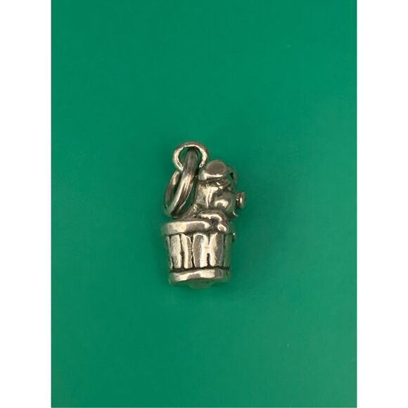 Pig in a Barrel Sterling Silver Jewelry Charm #farm life - Picture 3 of 5
